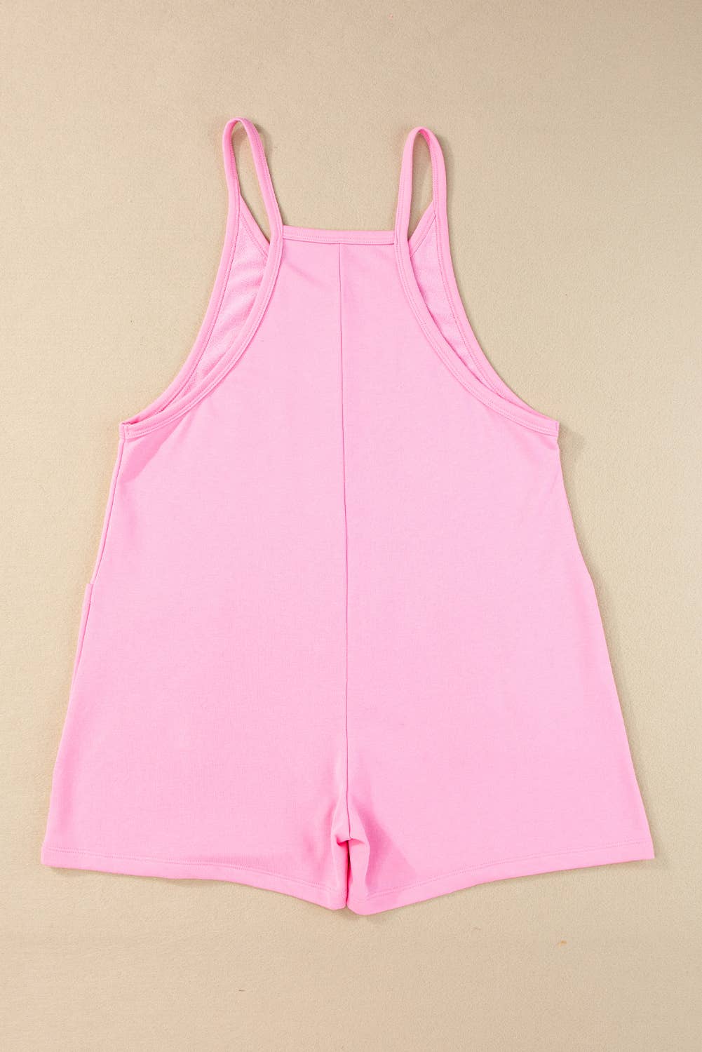 Sleeveless Pocketed V Neck Jersey Romper LA641