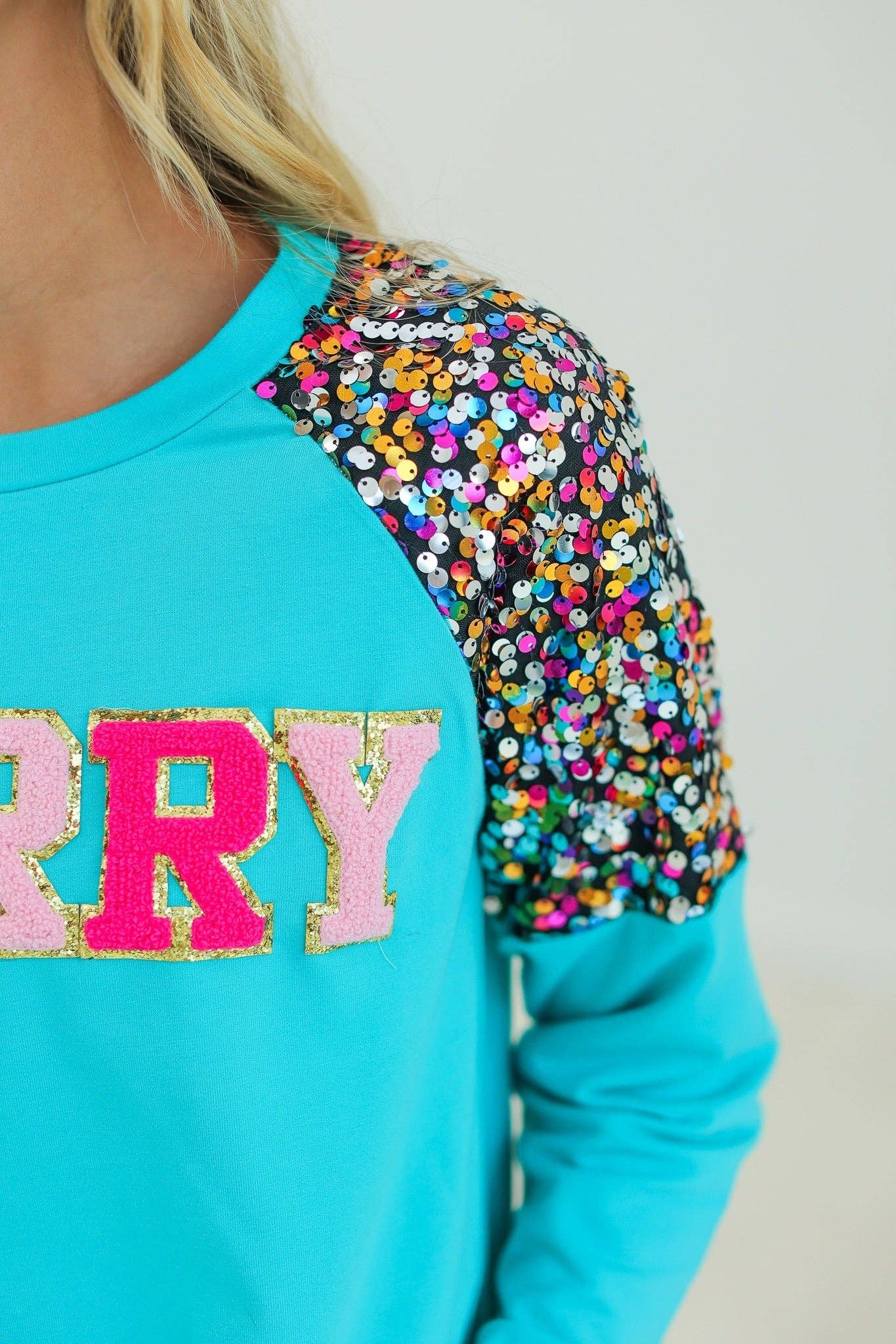 MERRY Turquoise Sweatshirt 5456