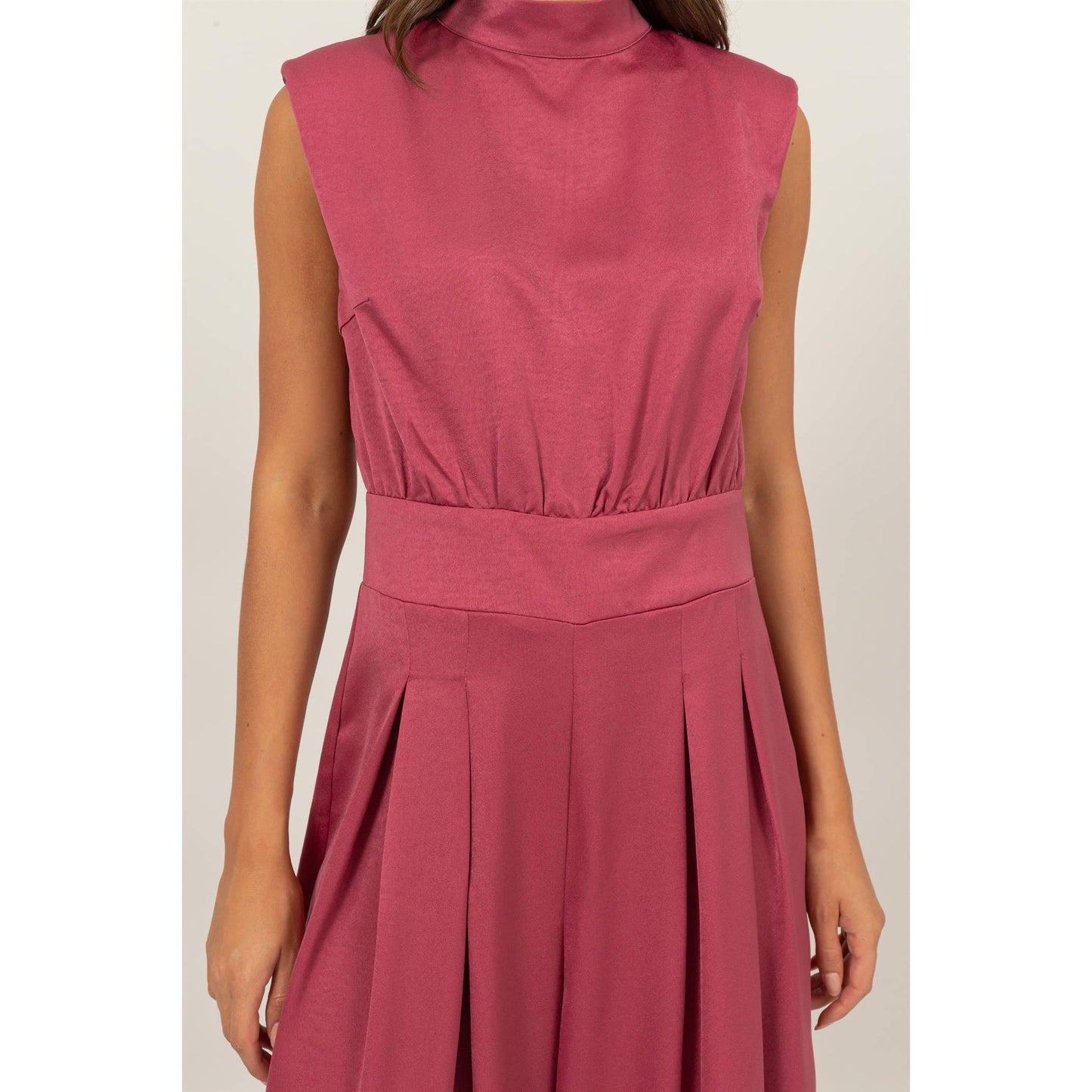 SLEEVELESS WIDE LEG SATIN JUMPSUIT HF24G072-