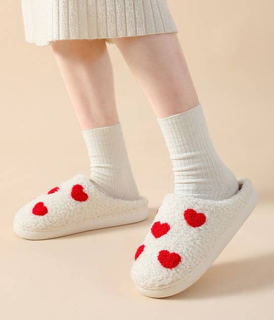 Pink checkered smile yellow face slippers 40SP014
