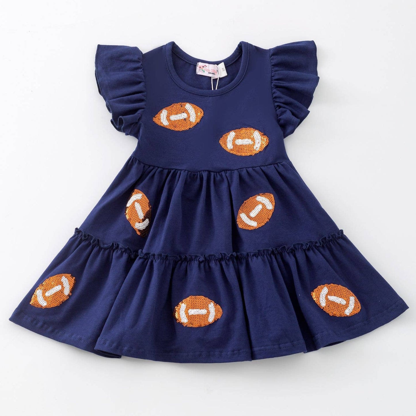 Sequin Football Girls Dress-Navy-SFGDN