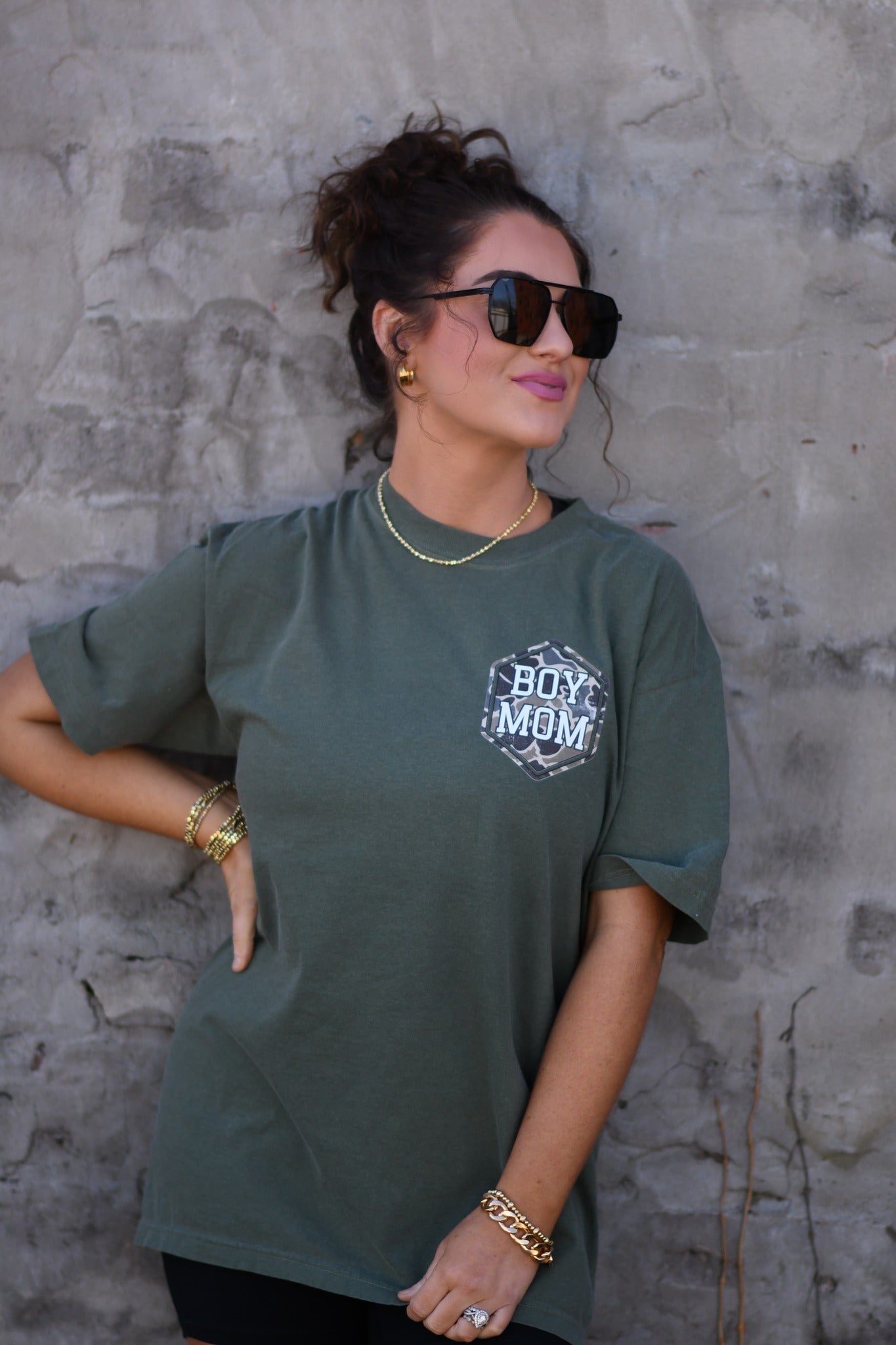 Camo Boy Mom - T SHIRT - (Comfort Color) "front pocket included"