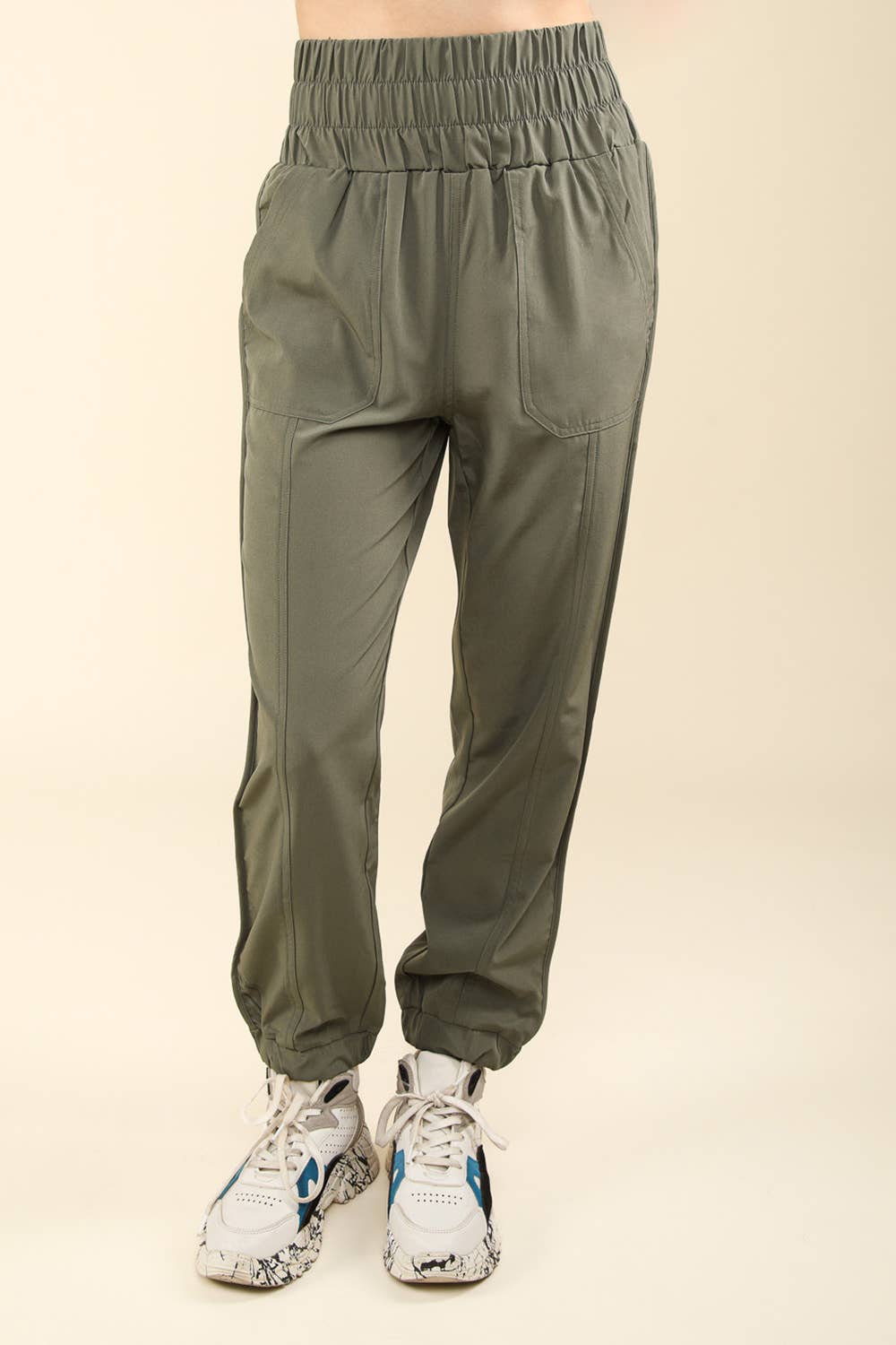 High Waisted Cargo Active Joggers w/ Pockets NP70063
