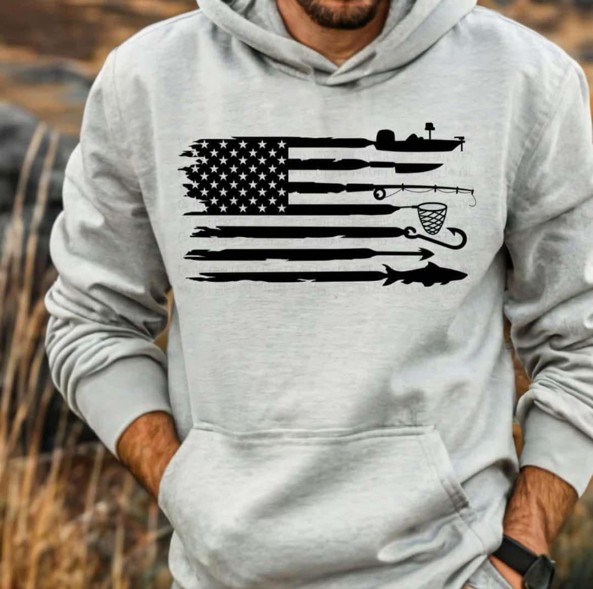 Fishing Flag - T SHIRT - (Jerzee/Gildan)