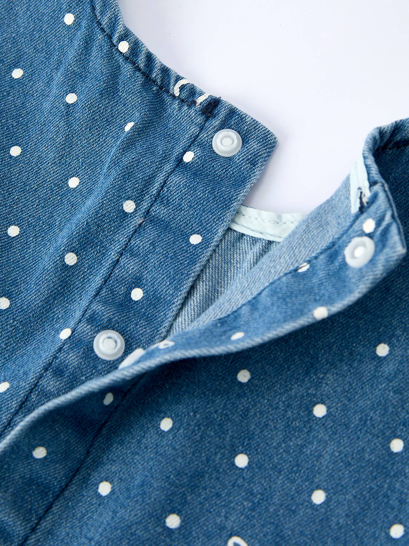 Spring Bow Dot Denim Ruffle Top and Pants Set02182026MG1