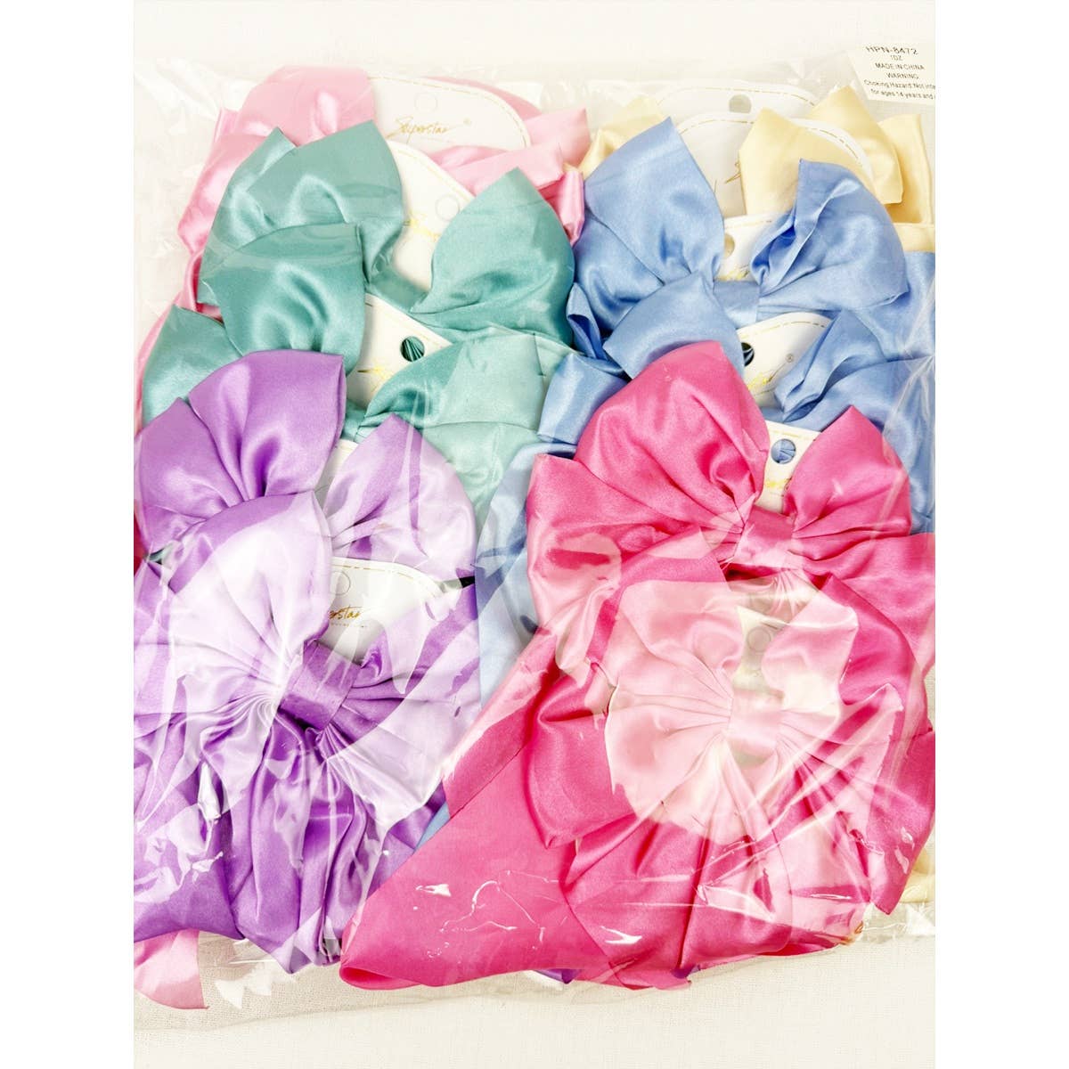 Love and Repeat - Spring Tone Long Tail Satin Hair Bow Clip N8472