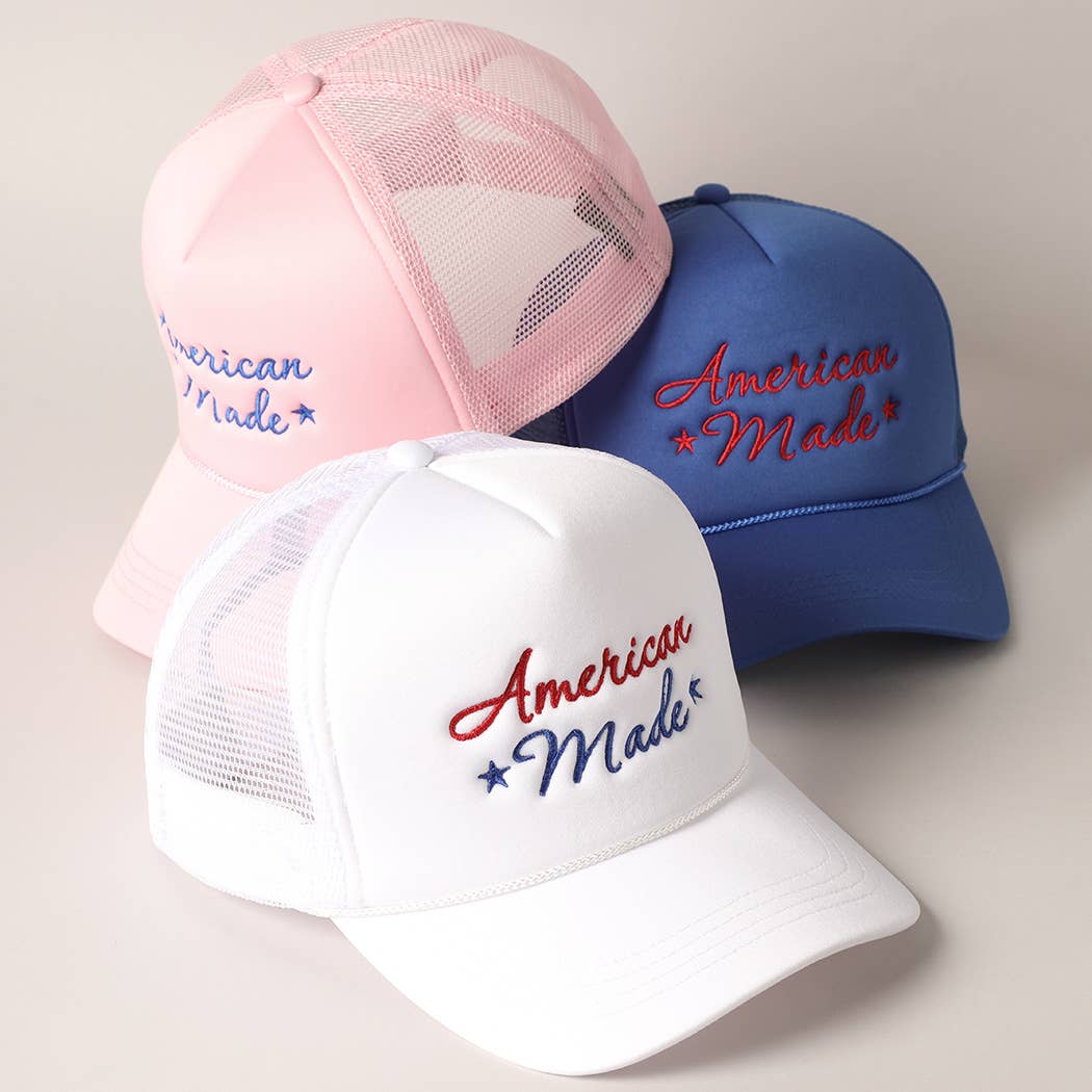 American Made Embroidery Mesh Back Trucker Hat AMH33