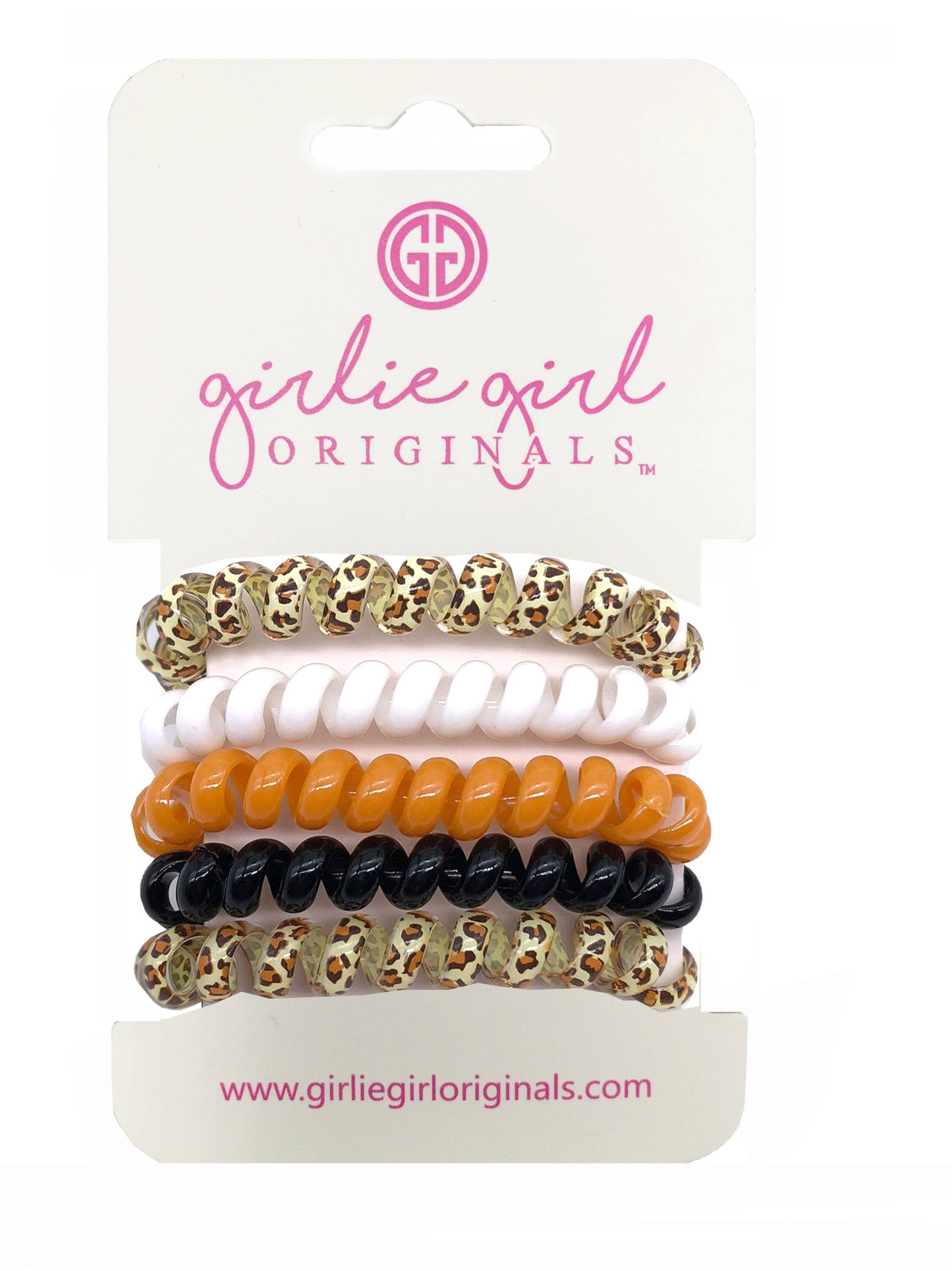 Telephone Cord Hair Ties Leopard-TCHTL