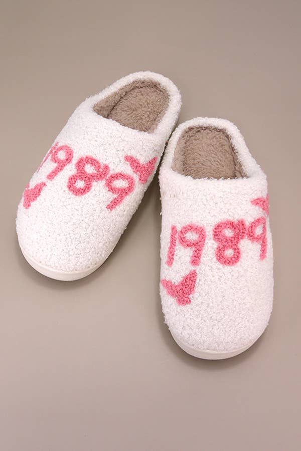 Pink checkered smile yellow face slippers 40SP014