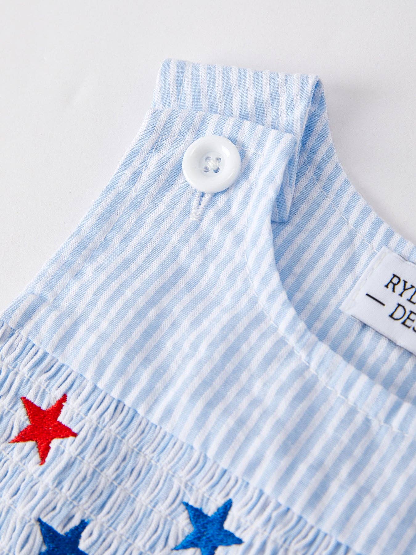 Smocking Star Embroidered Romper 4th of July Boy's RPB502