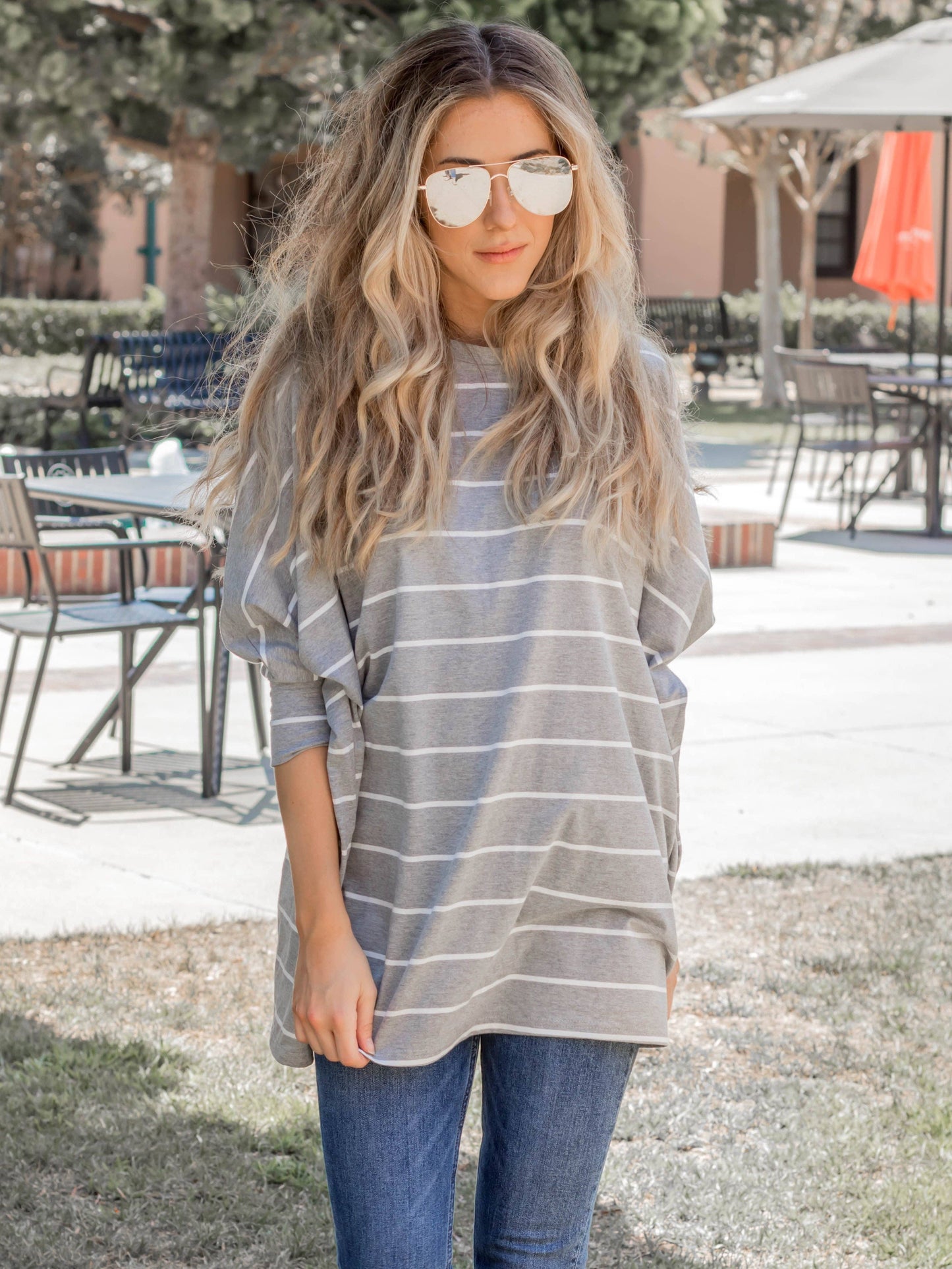 Oversized Stripe Renee Top 7298-087S