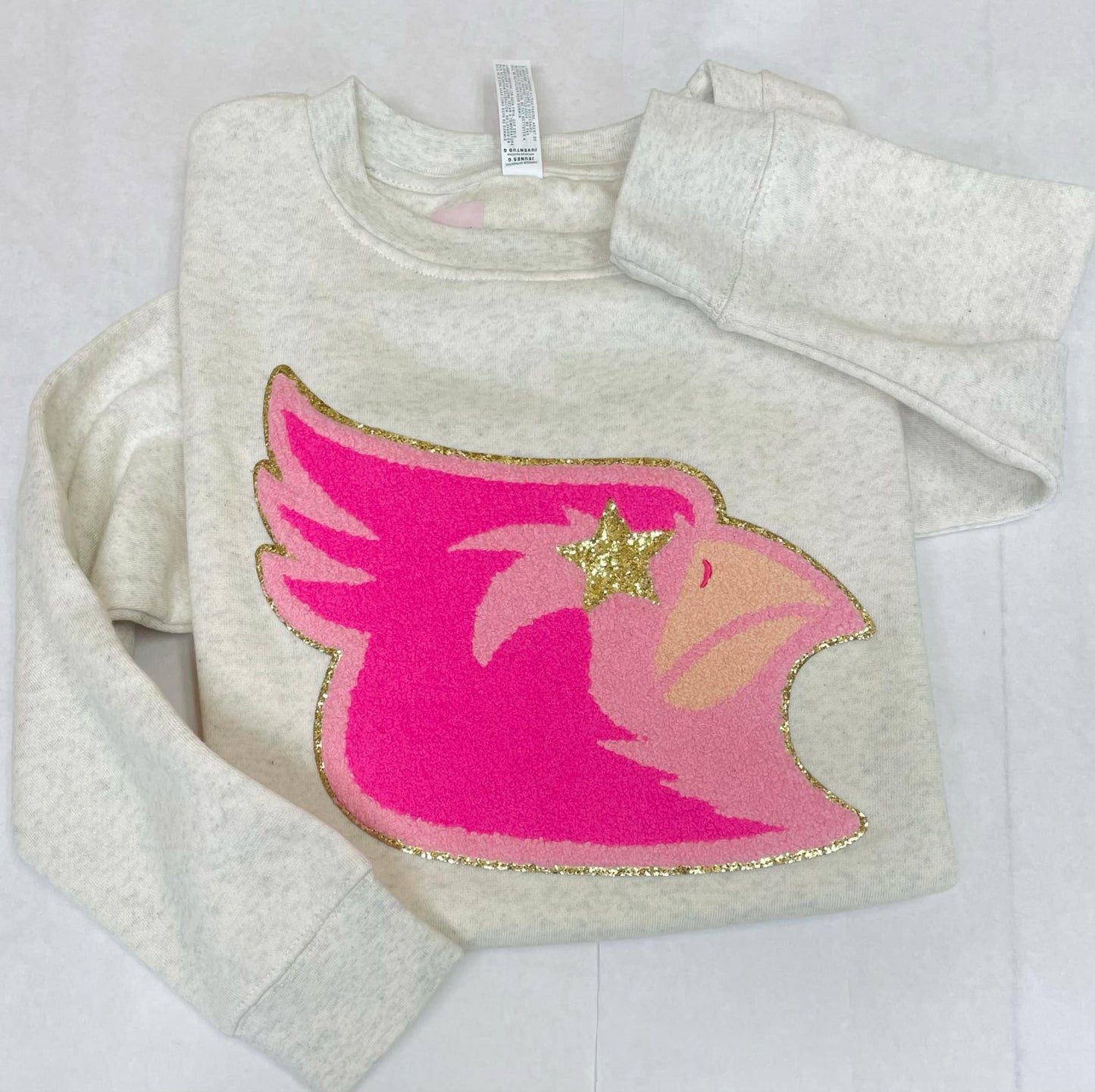 Cardinal pink chenille patch