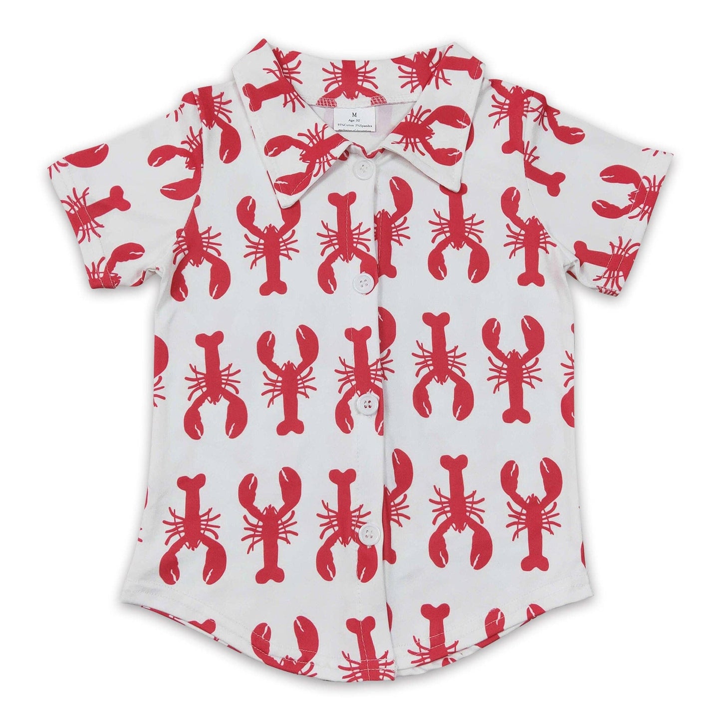 Crawfish short sleeves kids boy button up shirt BT0161