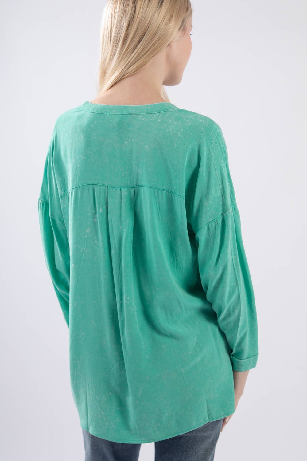 Oversized Washed Soft Shirts Blouse Top JVNT-179L