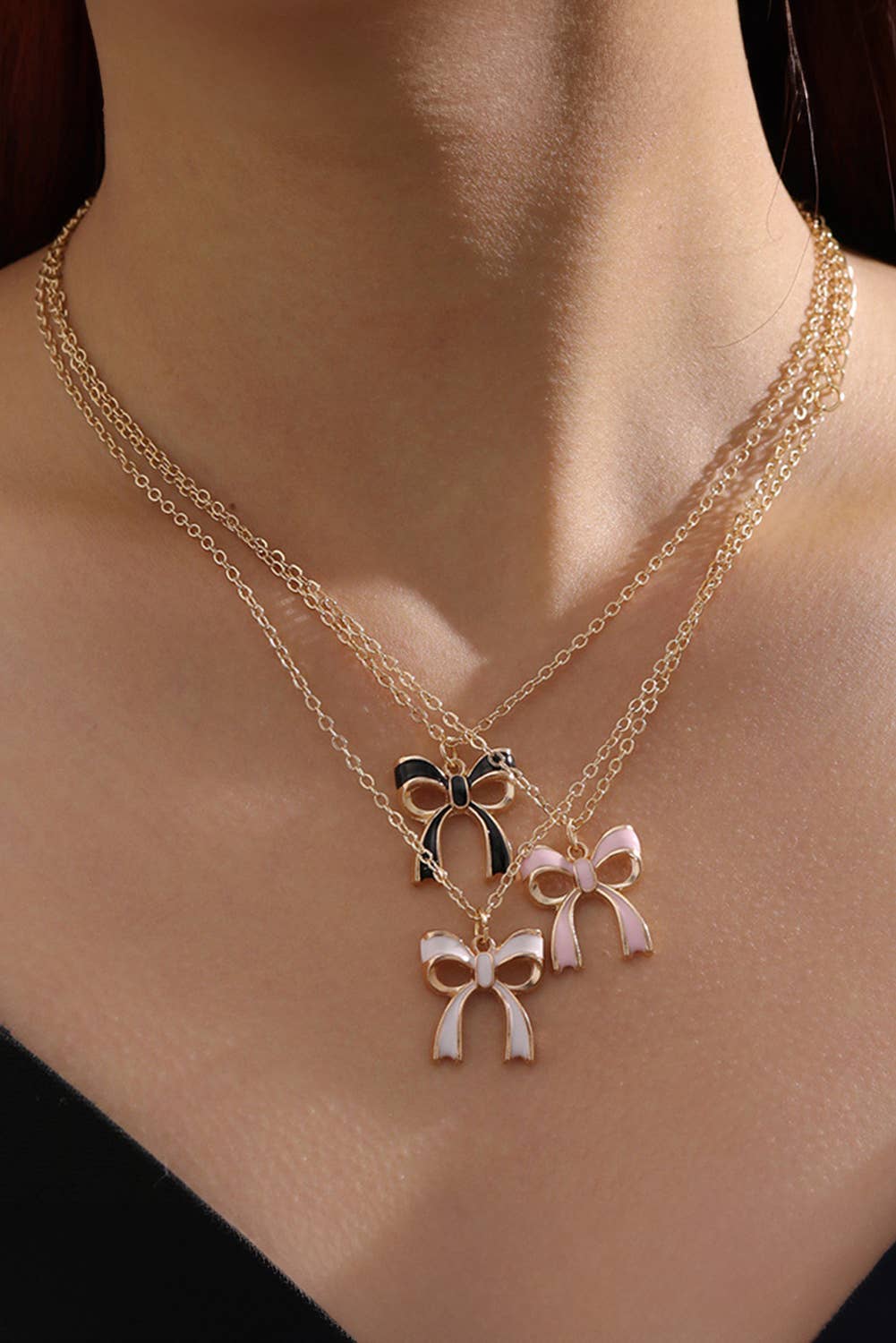 LDC Triple Layered Bowknot Necklace BH012