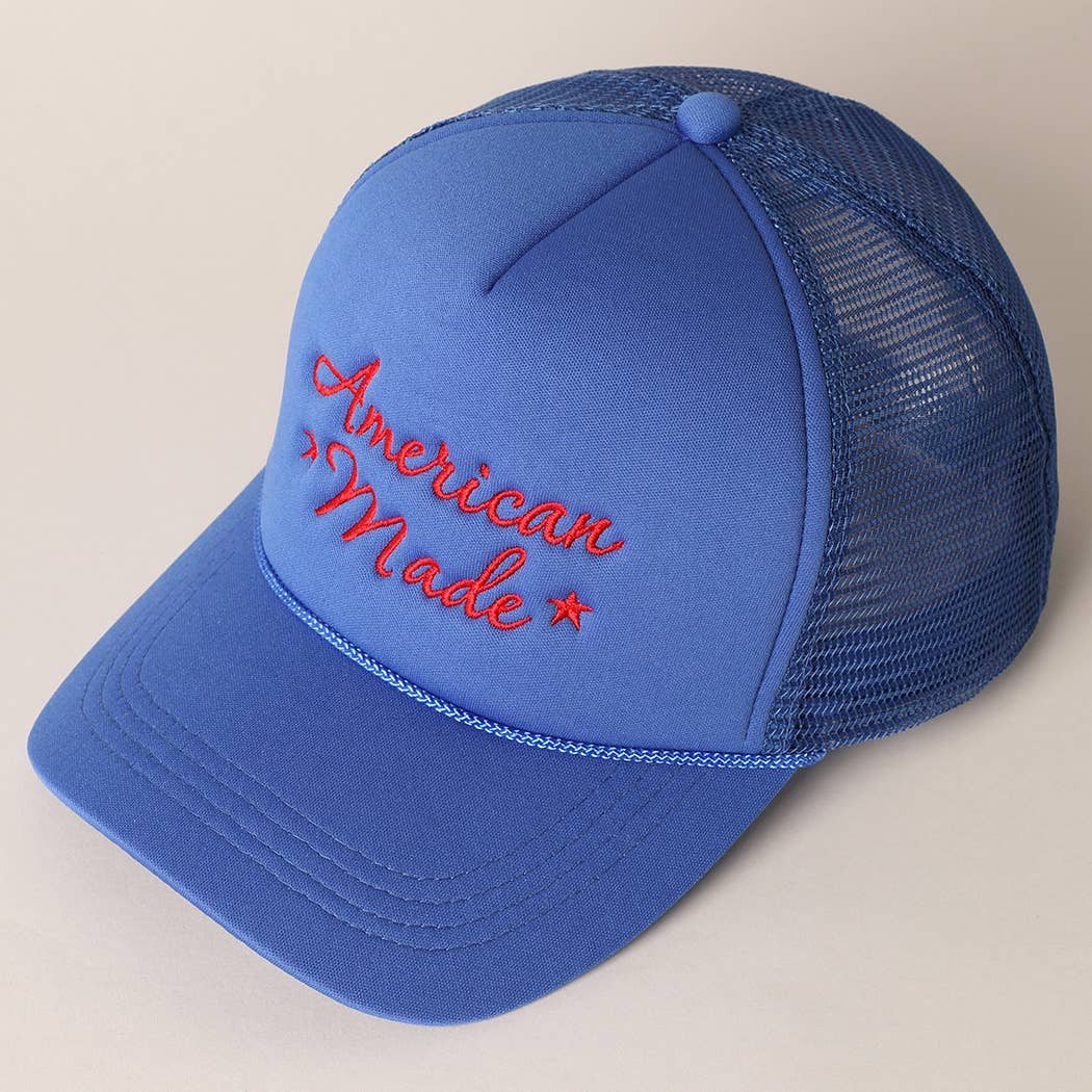 American Made Embroidery Mesh Back Trucker Hat AMH33