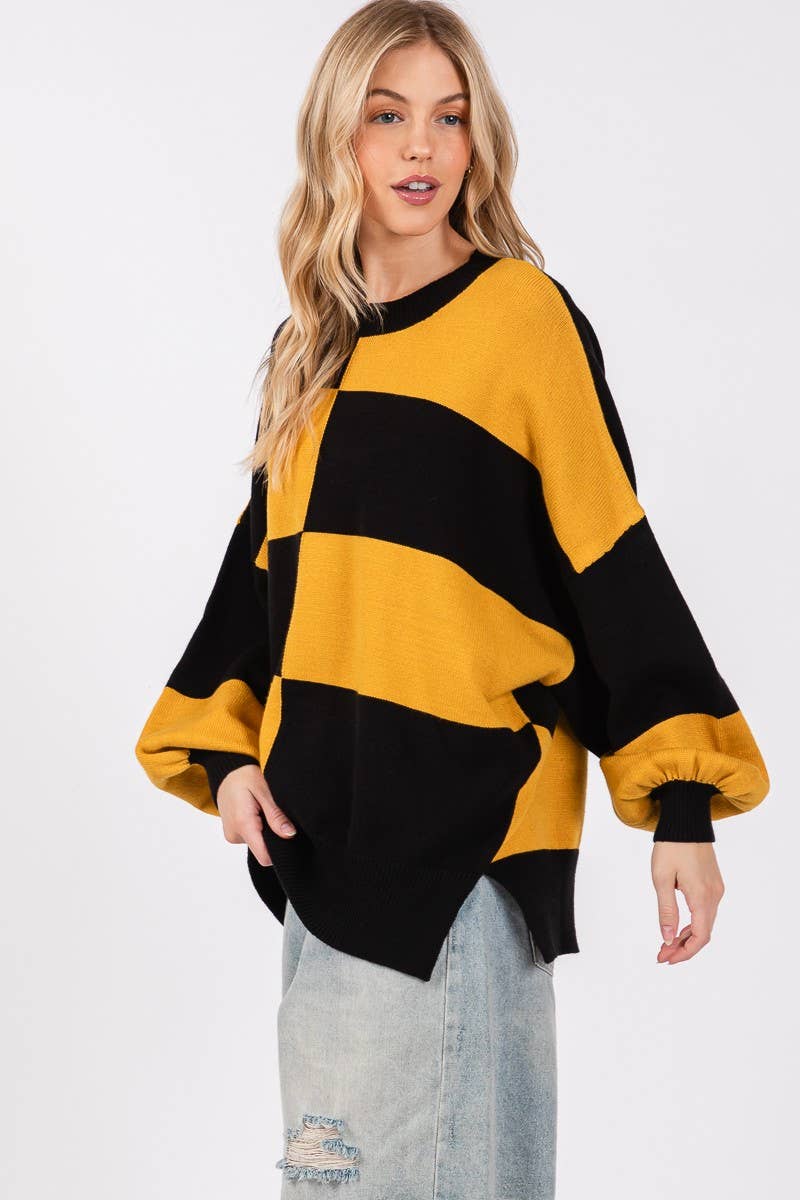 GAME DAY CHECKERED SWEATER-GDCS3