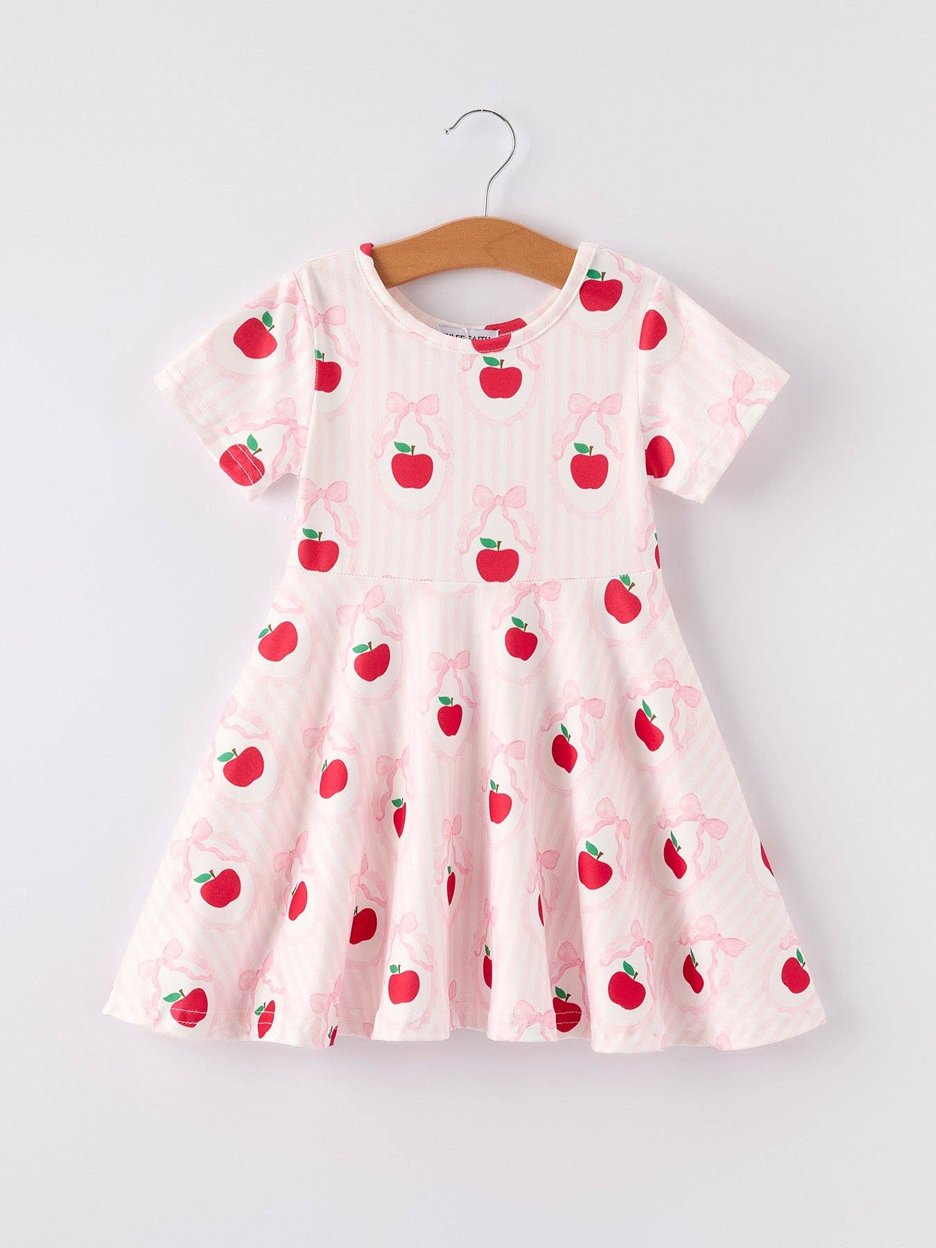 Back to School Apple Striped Sweet Girl Dress-B2SAS