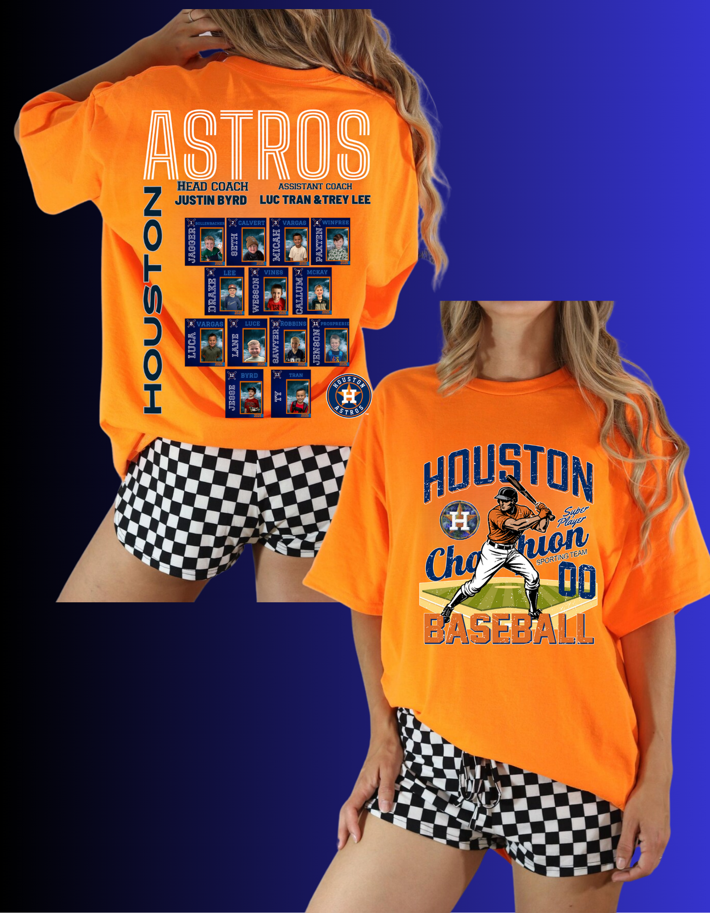 Astros team shirts T-SHIRT (BELLA AND COLOR COMFORT ONLY)