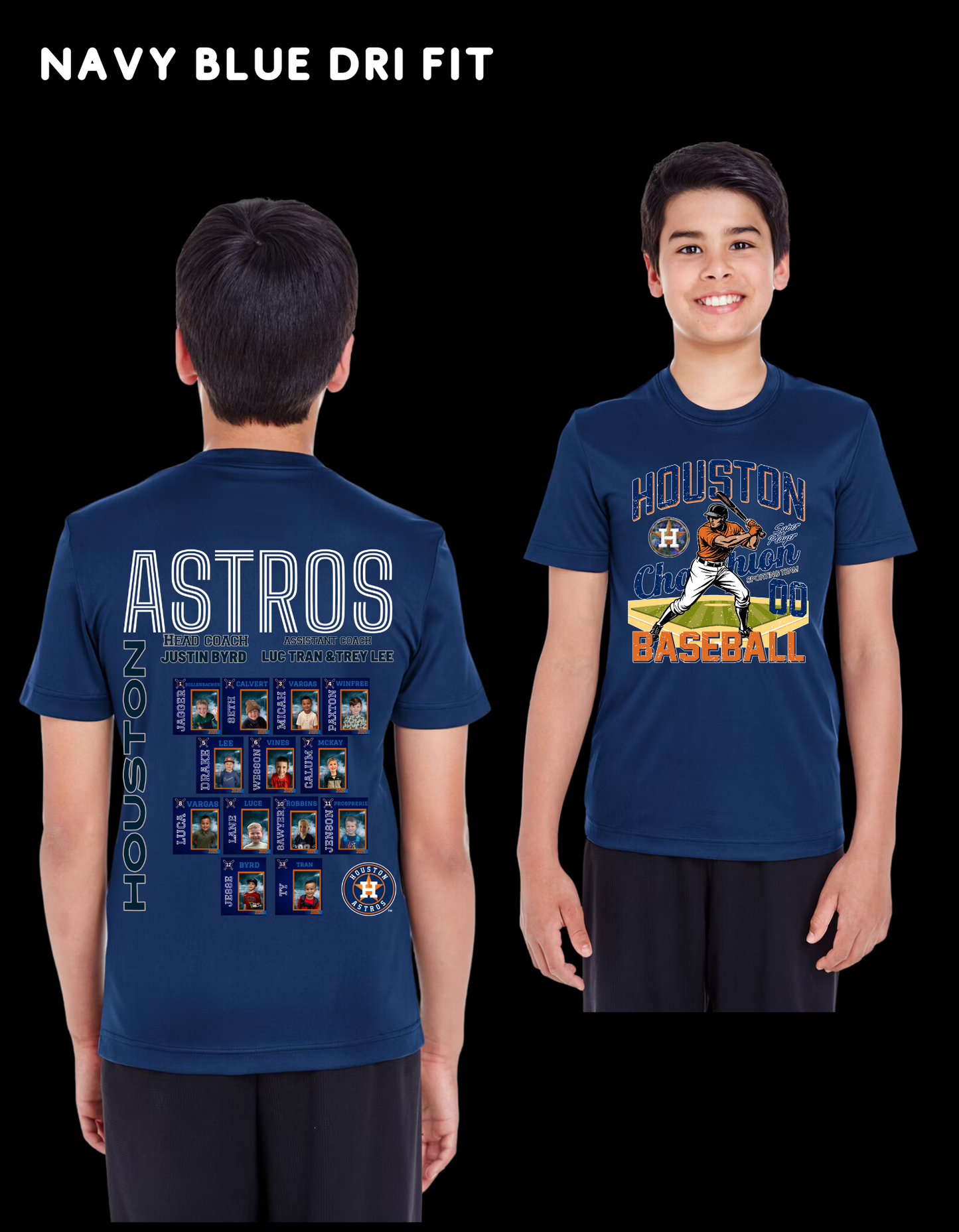 Astros team shirts T-SHIRT (DRI FIT ONLY)