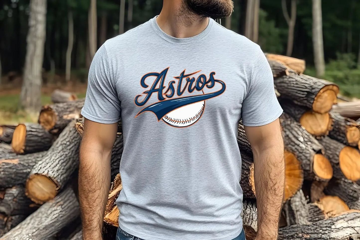 'Stros with Baseball - T SHIRT- (Jerzee/Gildan)