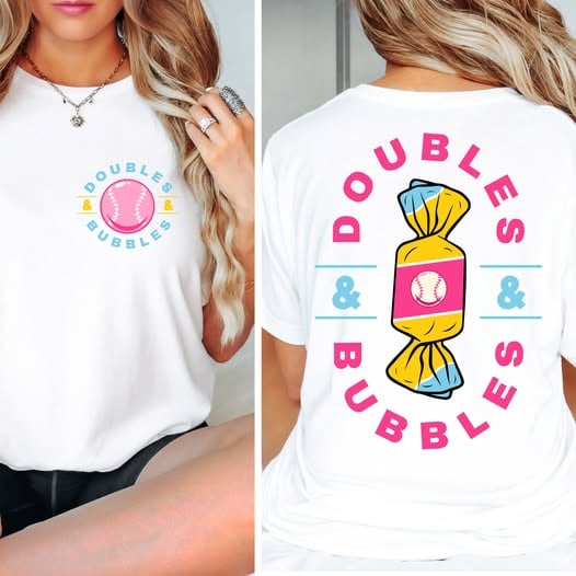 Doubles & Bubbles - T SHIRT - (Jerzee/Gildan) - FRONT & BACK IMAGE