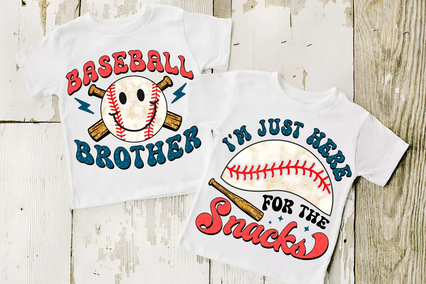 Baseball Brother & SNACKS - T SHIRT- (Jerzee/Gildan) ADULT ONLY