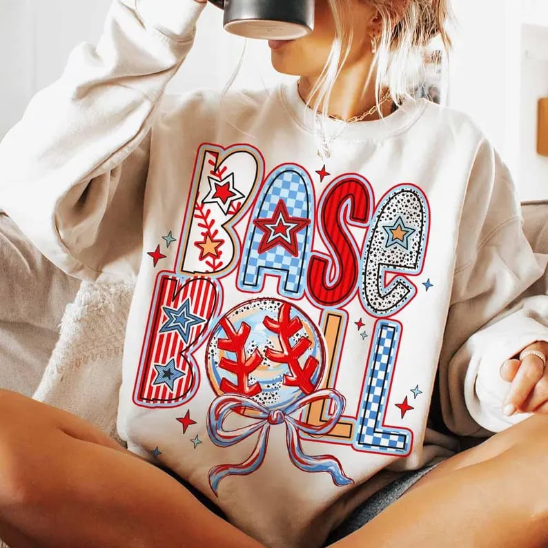 Baseball with Stars - T SHIRT - (Gildan)