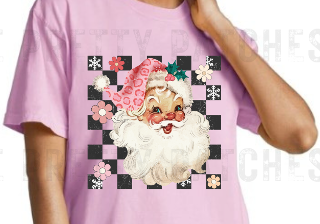 Santa Cheetah hat retro squares