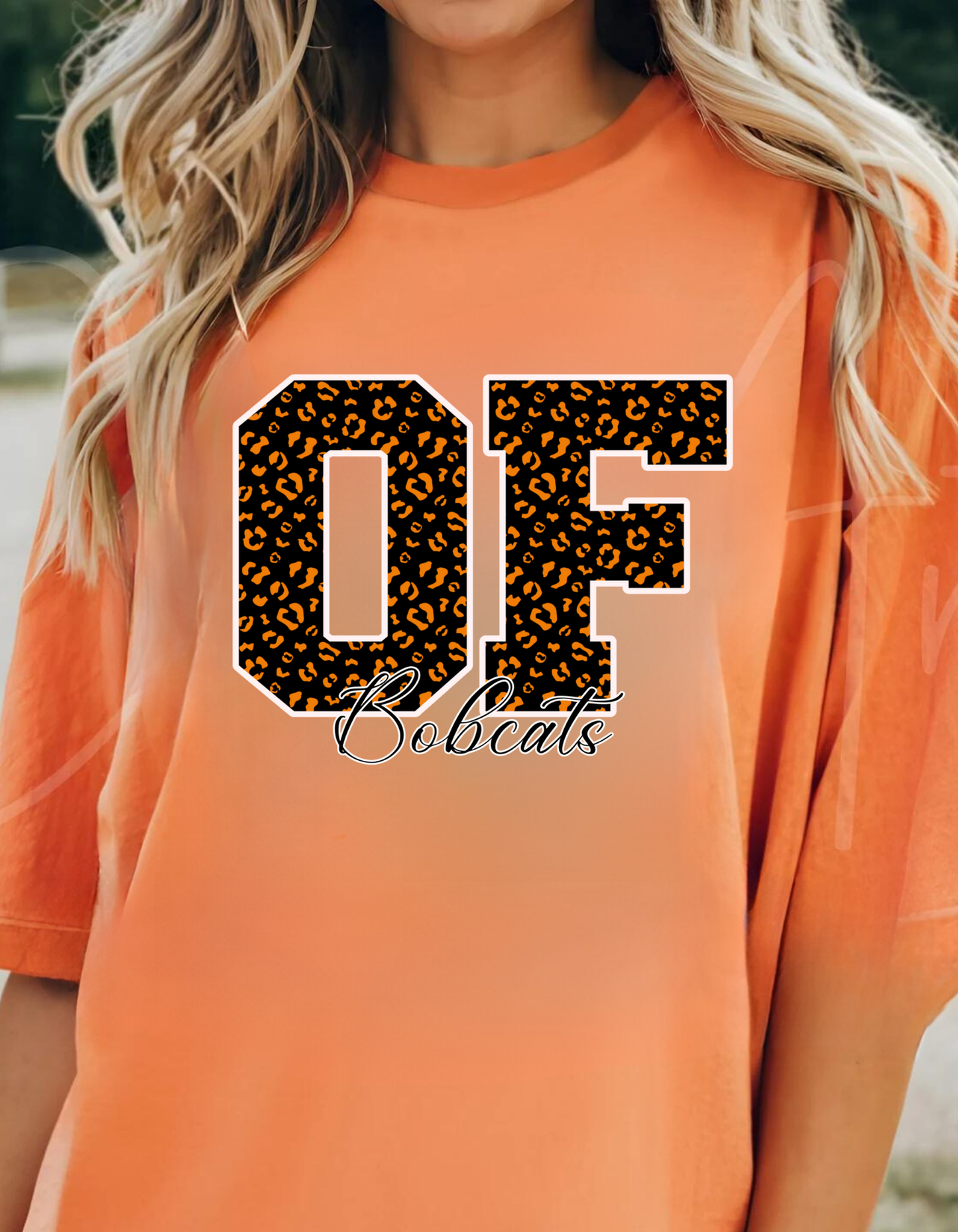 OF bobcats (orange and black cheetah OF) T-shirt