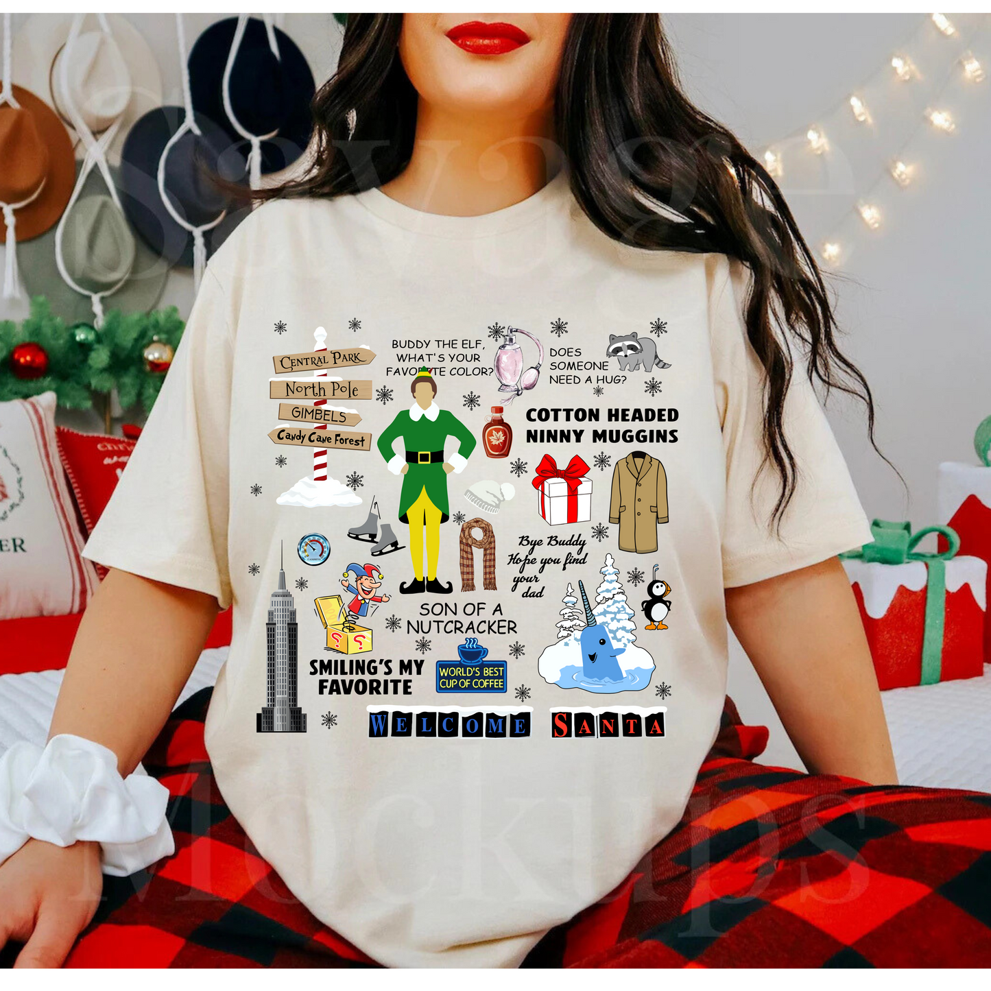 Elf the movie (central park, north pole, gimbels sign) T-shirt