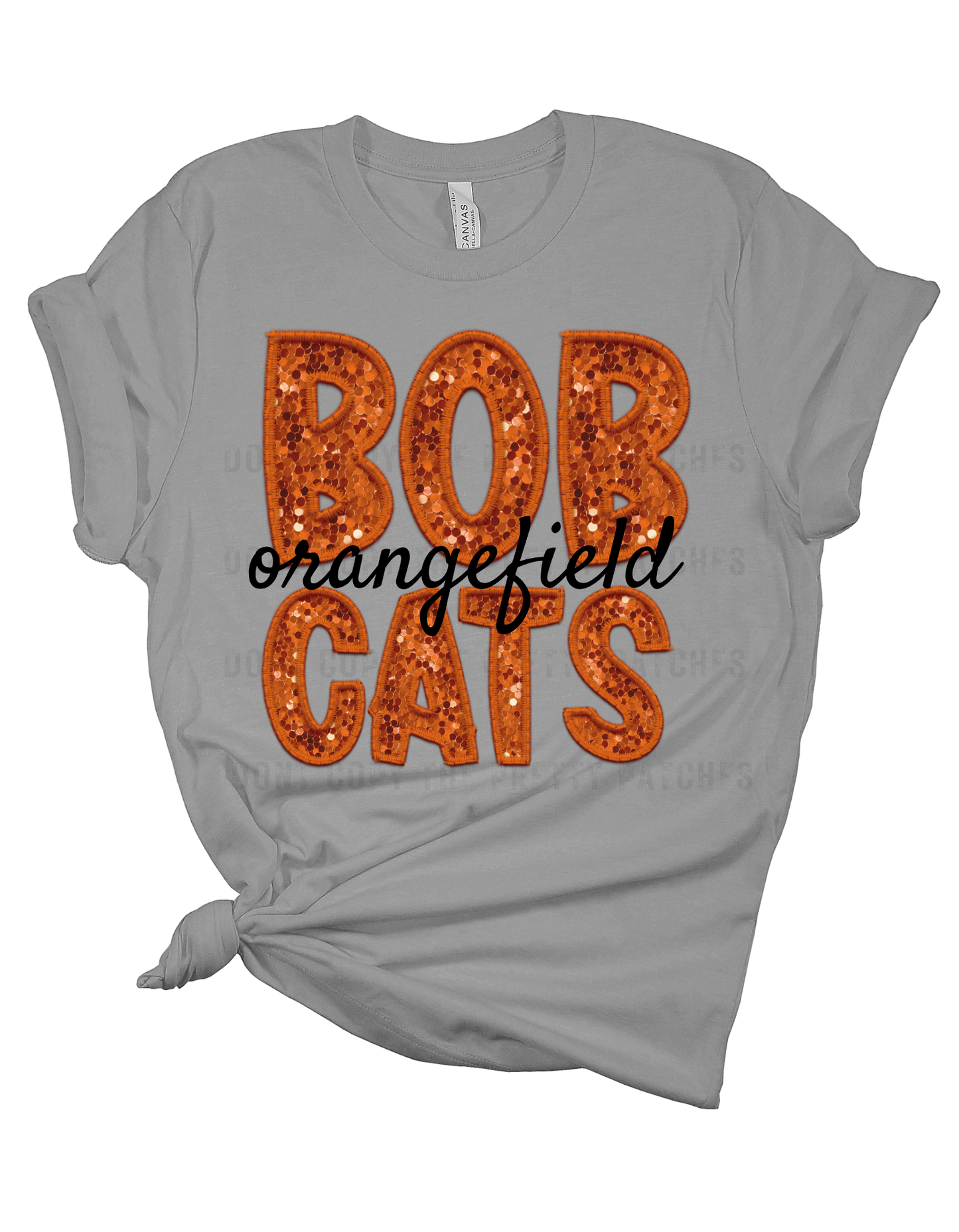 Bobcats orangefield Faux embroidery T-shirt