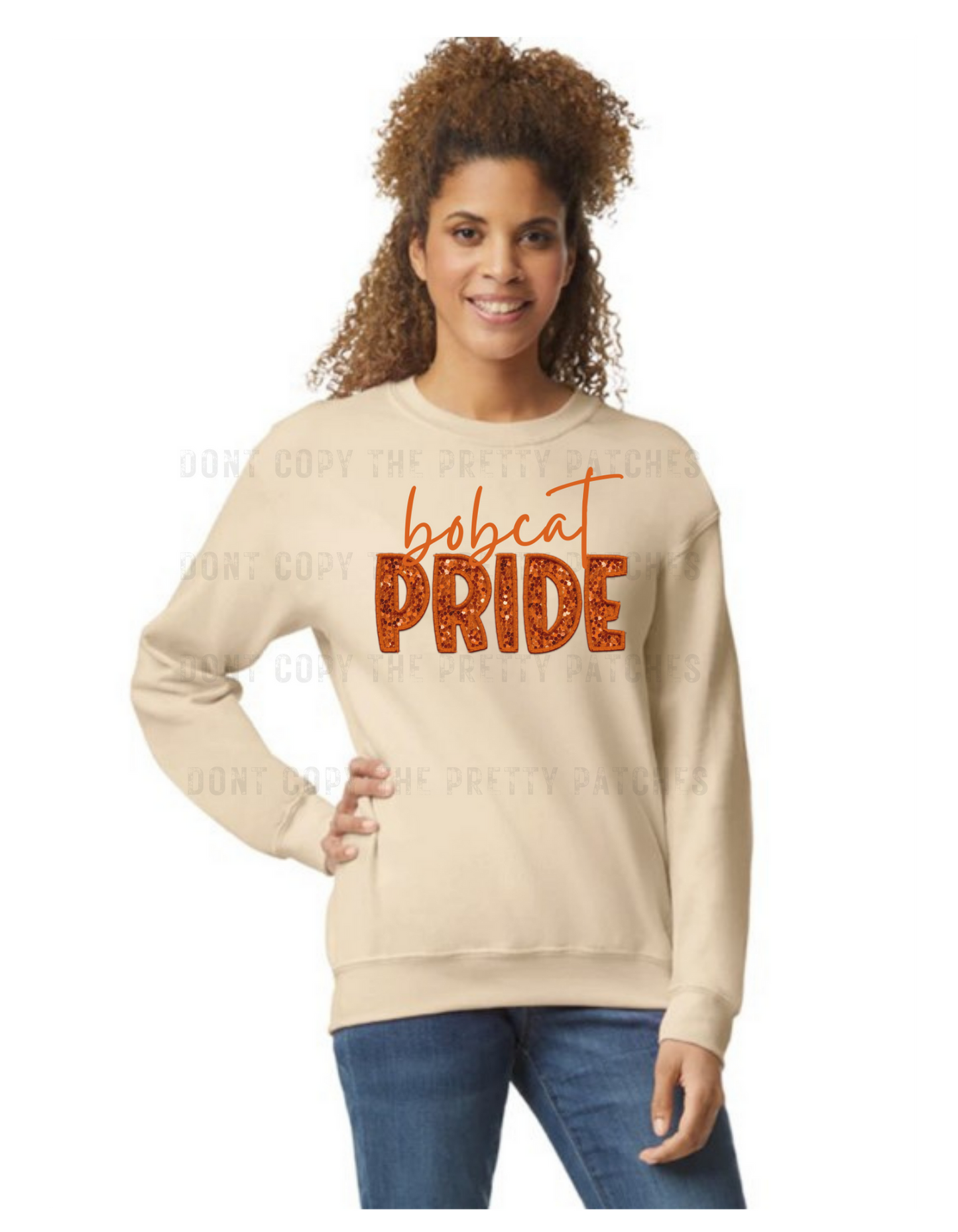 Faux Embroidery Bobcat PRIDE-SWEATSHIRT