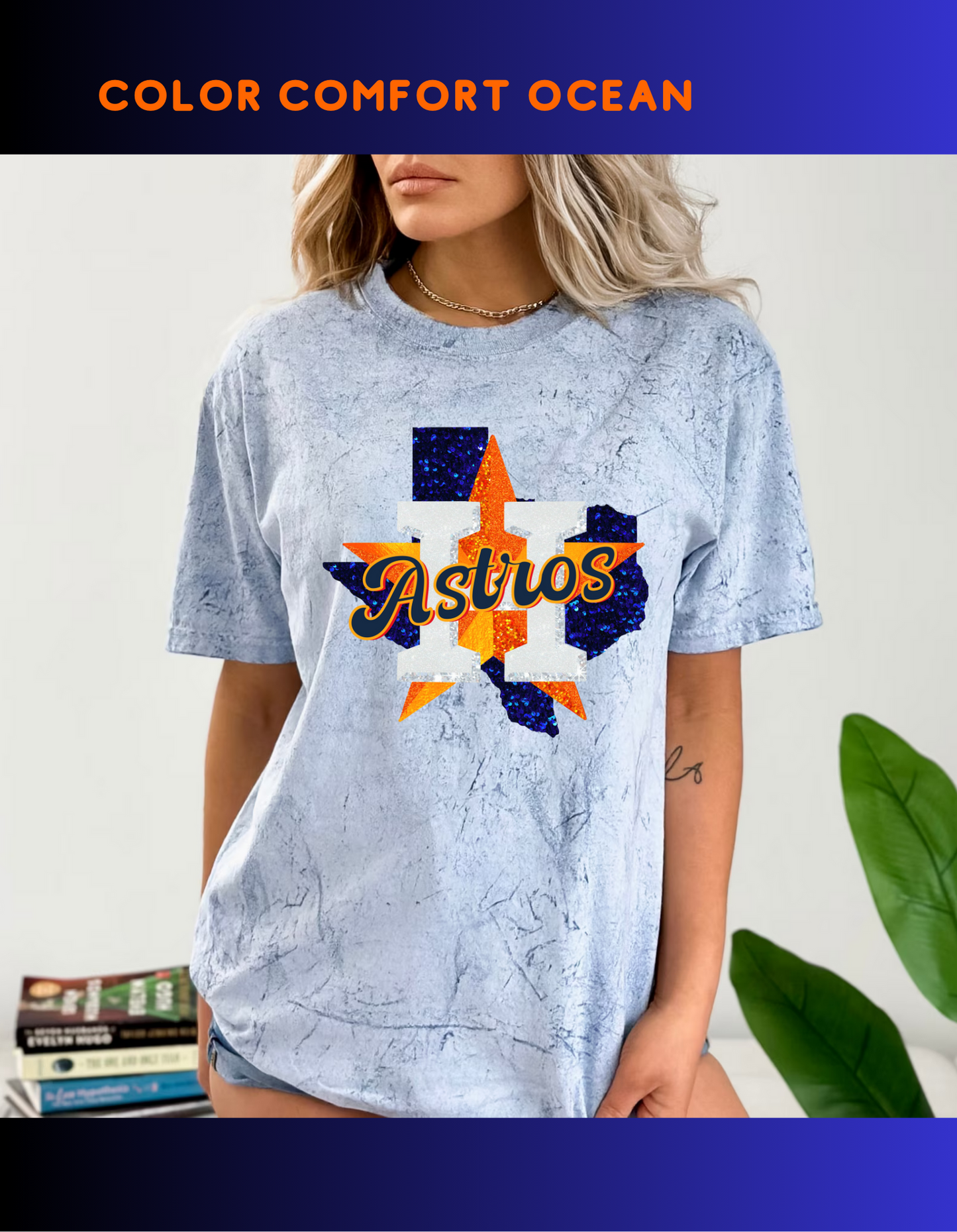 Glitter Texas astros Tee