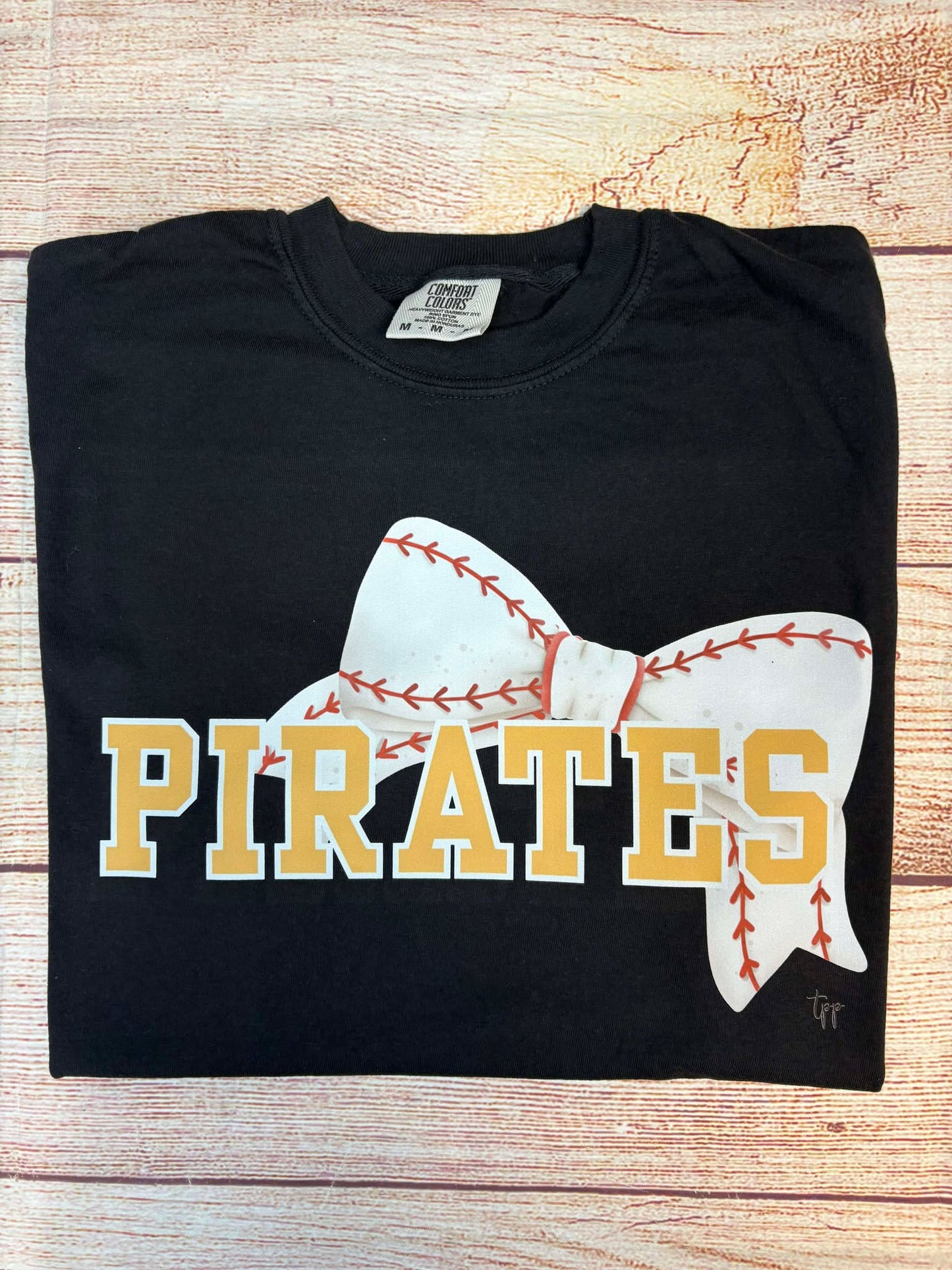 Pirates with Baseball Bow - T SHIRT - (Gildan)