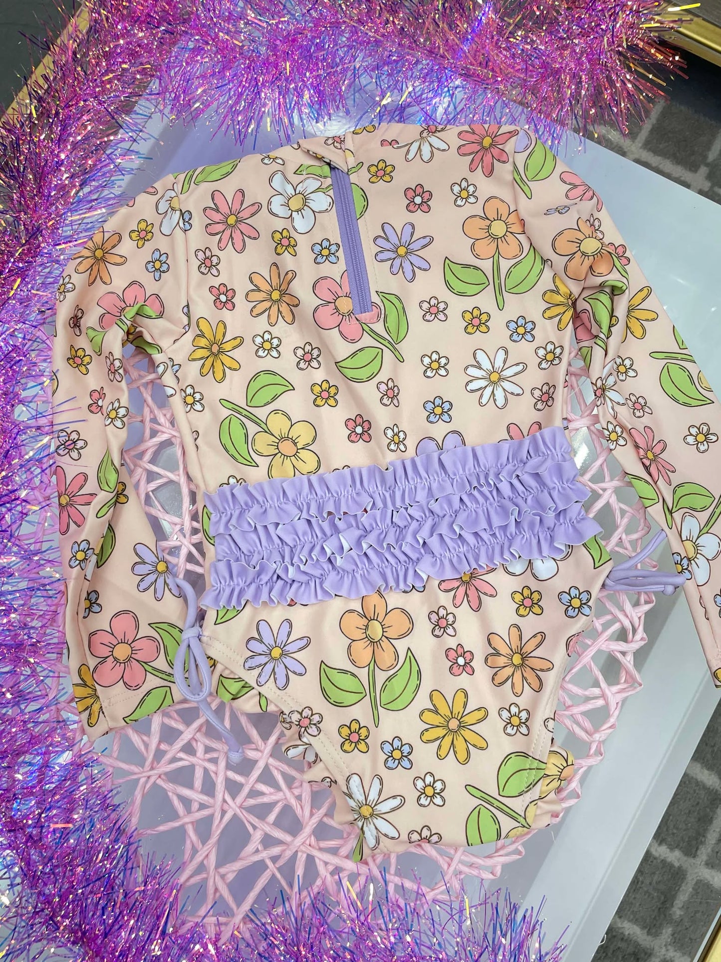 Floral Girls One-piece Swimsuit SW597