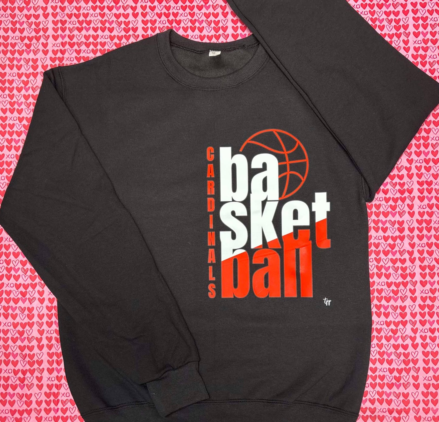 Cardinals Basketball (basketball red and white font) Sweatshirt