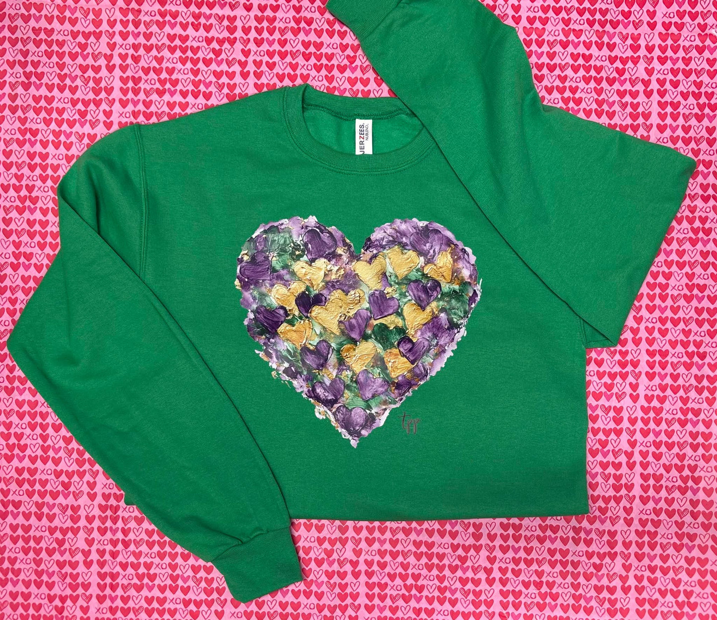 HEART PAINT BRUSH STROKE MARDI GRAS STYLE (Sweatshirt)