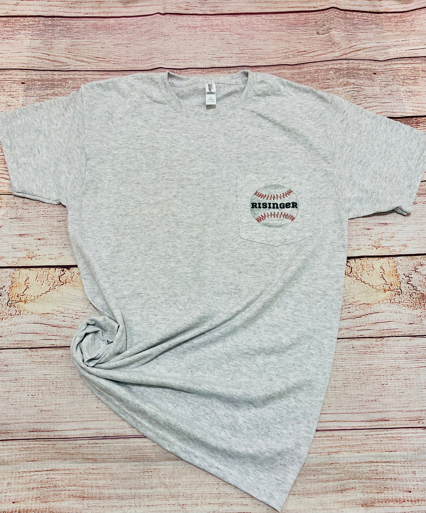 Baseball custom Pocket tee (with pocket in the front)