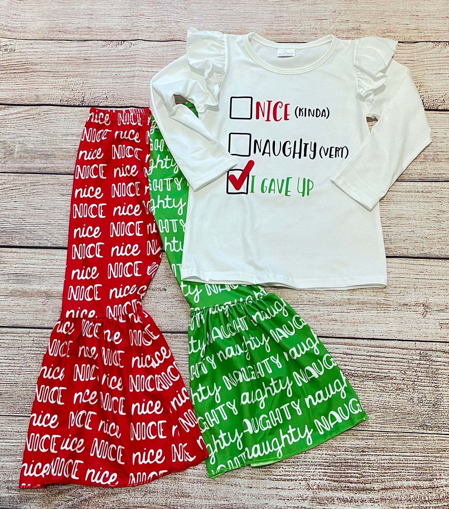 Naughty nice list outfit (2XL6-7T)