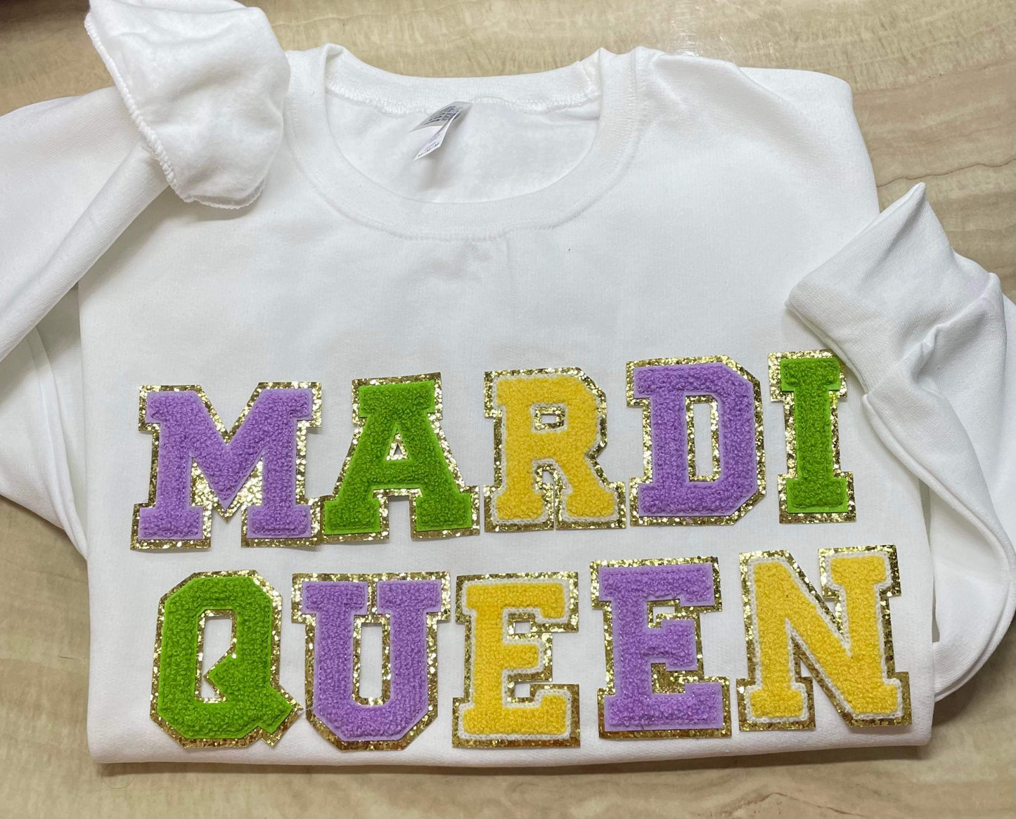 Let’s Mardi chenille sweatshirt