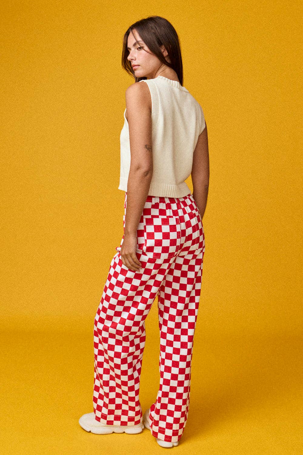 Demi Checkered Bottoms w Elastic Band-10425br