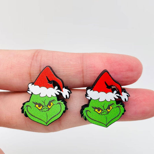 Grinch with Hat Acrylic Ear Studs  MIO57001