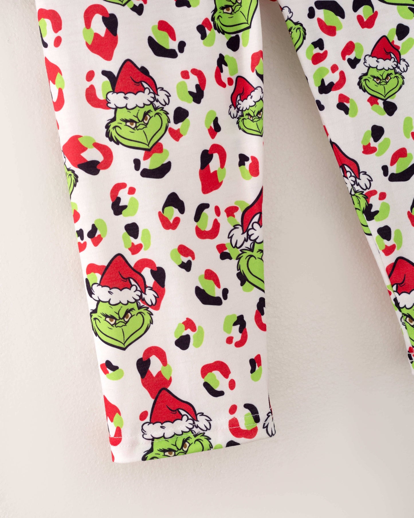 Grinch Leopard Girl Pajamas Sleepwear Kids Clothes Grinch Pajamas PJG40243