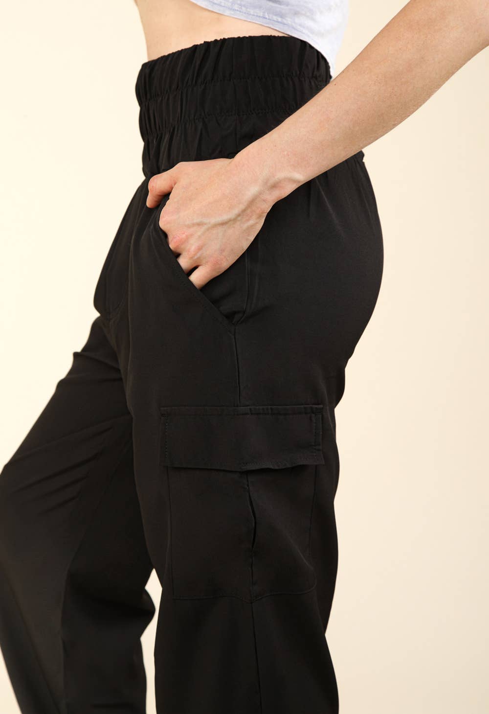 High Waisted Cargo Active Joggers w/ Pockets 1460-NPSJ