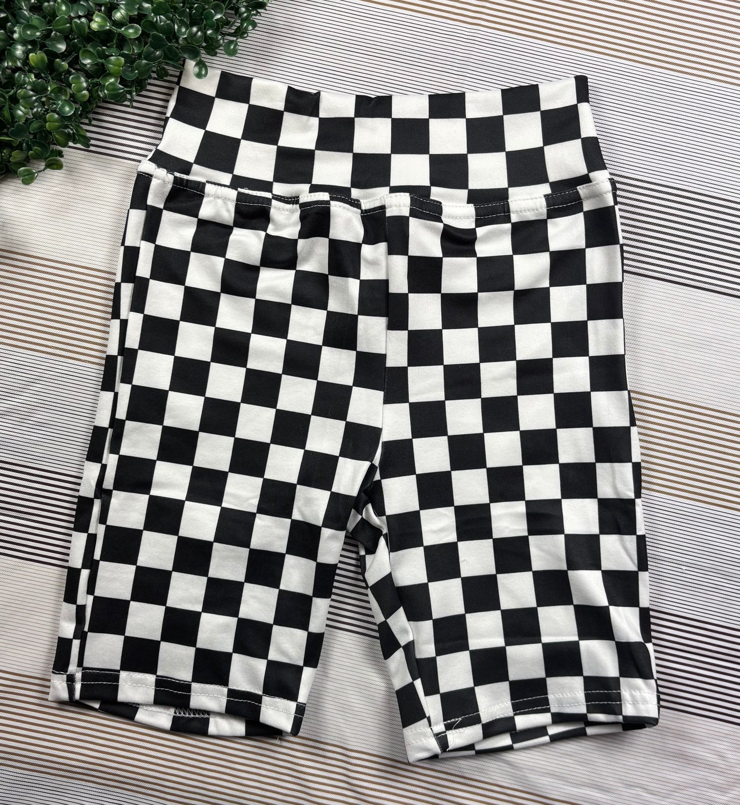 Best Day Ever Kids - Kids Checker Print Biker Short - Checked Out Biker Short-121925AS