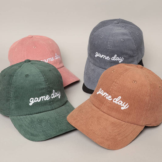 Game Day Embroidered Corduroy Cap