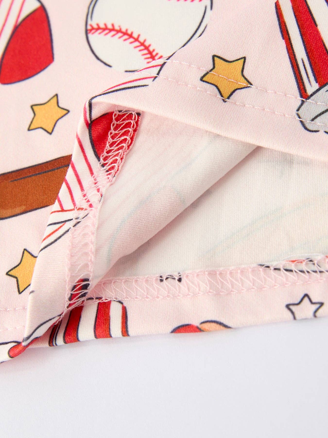 Girls Set with Red Bows Baseball Print 011226AJ