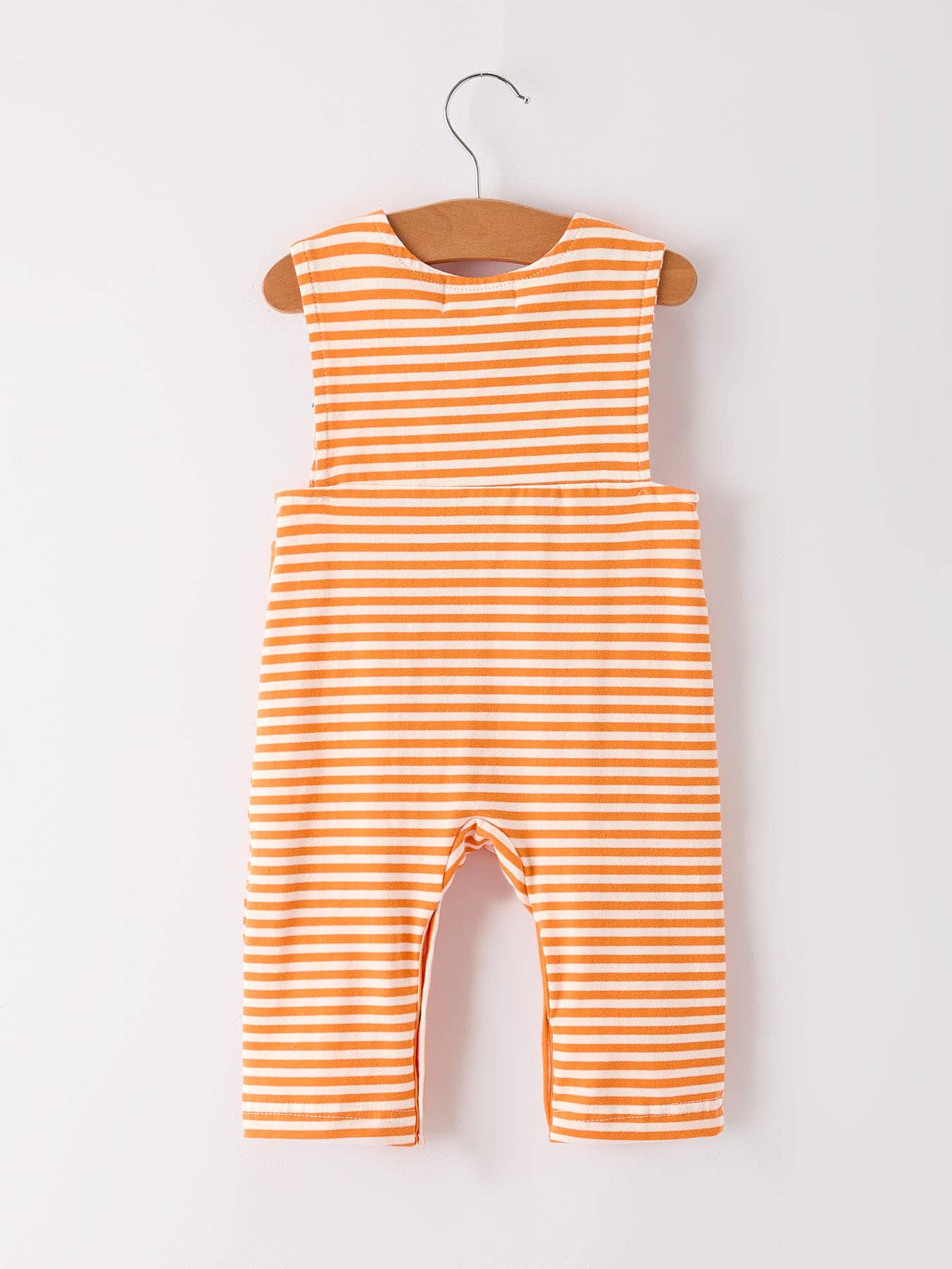 Rylee Faith Designs - Halloween Striped Baby Boys Romper with Cat Smocking Embroidery- 110825br