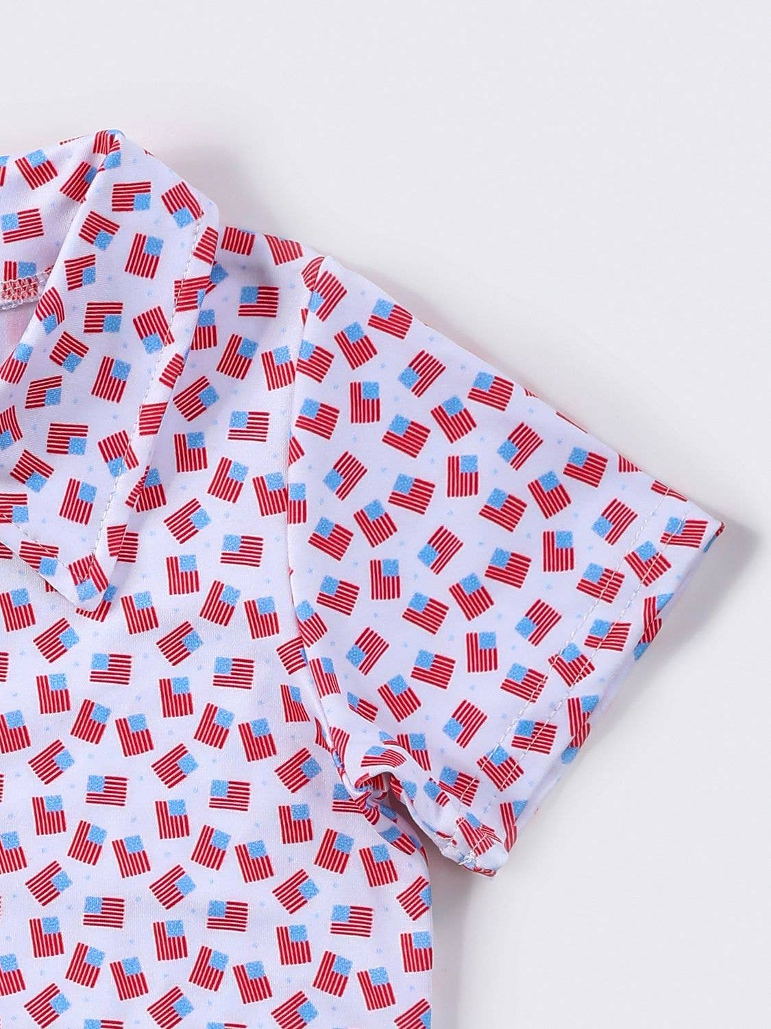 American Flag Boy Collar Shirt - AFS10